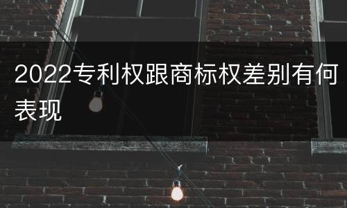 2022专利权跟商标权差别有何表现