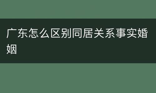 广东怎么区别同居关系事实婚姻