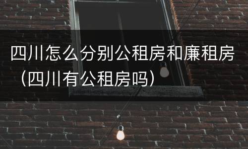 四川怎么分别公租房和廉租房（四川有公租房吗）