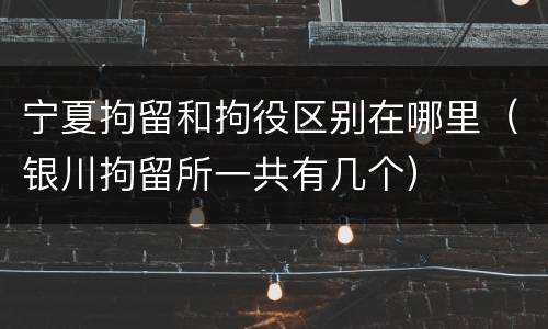 宁夏拘留和拘役区别在哪里（银川拘留所一共有几个）