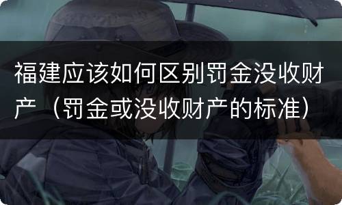 福建应该如何区别罚金没收财产（罚金或没收财产的标准）