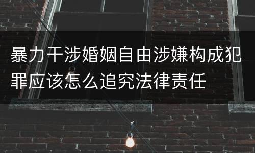 暴力干涉婚姻自由涉嫌构成犯罪应该怎么追究法律责任