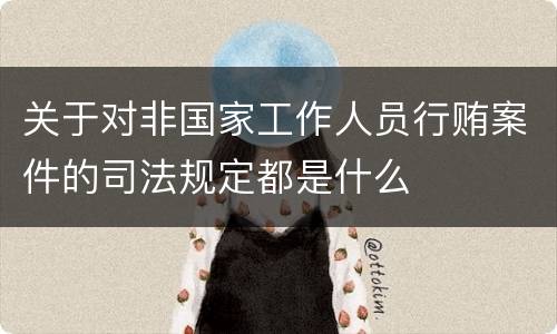 关于对非国家工作人员行贿案件的司法规定都是什么