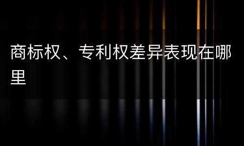 商标权、专利权差异表现在哪里