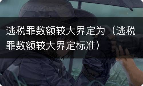 逃税罪数额较大界定为（逃税罪数额较大界定标准）