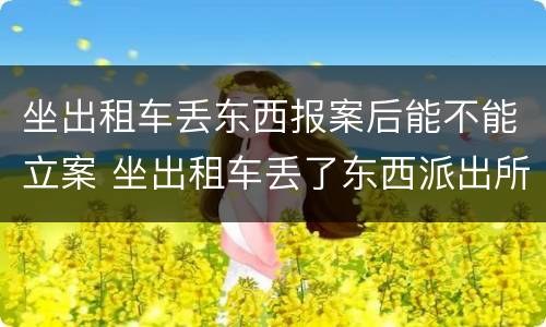 坐出租车丢东西报案后能不能立案 坐出租车丢了东西派出所管吗