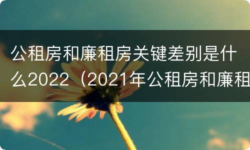 公租房和廉租房关键差别是什么2022（2021年公租房和廉租房有什么区别）