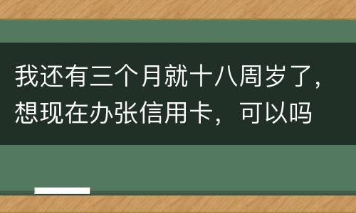 我还有三个月就十八周岁了，想现在办张信用卡，可以吗