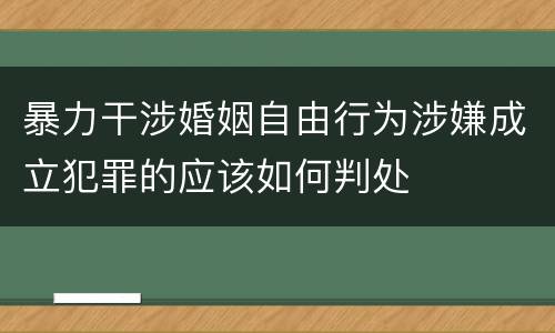 暴力干涉婚姻自由行为涉嫌成立犯罪的应该如何判处