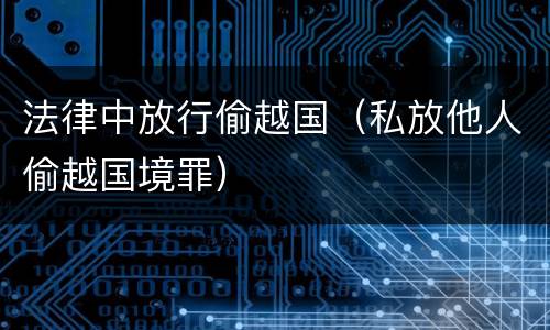 法律中放行偷越国（私放他人偷越国境罪）