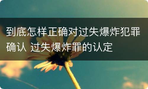 到底怎样正确对过失爆炸犯罪确认 过失爆炸罪的认定