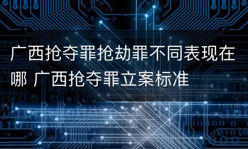 广西抢夺罪抢劫罪不同表现在哪 广西抢夺罪立案标准