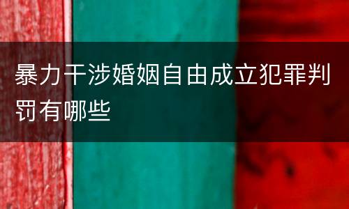 暴力干涉婚姻自由成立犯罪判罚有哪些