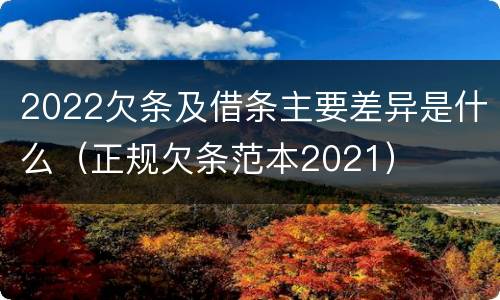 2022欠条及借条主要差异是什么（正规欠条范本2021）