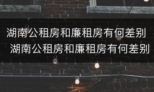 湖南公租房和廉租房有何差别 湖南公租房和廉租房有何差别和联系