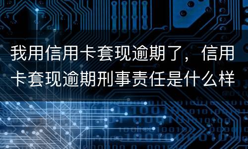 我用信用卡套现逾期了，信用卡套现逾期刑事责任是什么样的