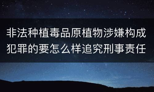 非法种植毒品原植物涉嫌构成犯罪的要怎么样追究刑事责任