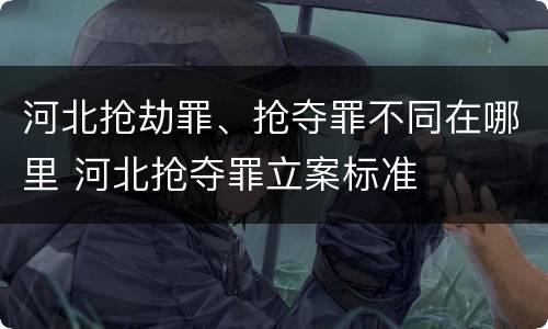 河北抢劫罪、抢夺罪不同在哪里 河北抢夺罪立案标准
