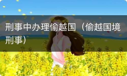 刑事中办理偷越国（偷越国境刑事）