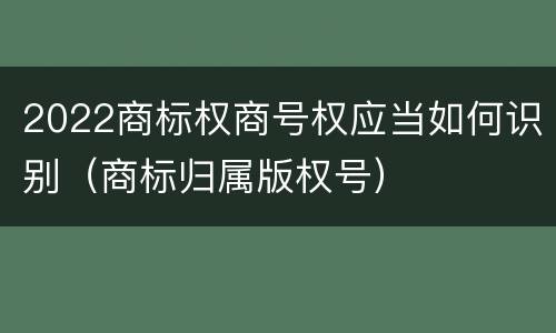 2022商标权商号权应当如何识别（商标归属版权号）