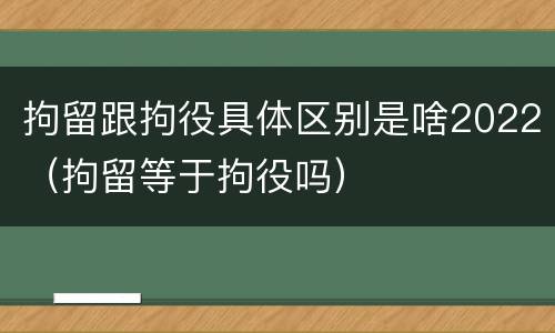 拘留跟拘役具体区别是啥2022（拘留等于拘役吗）
