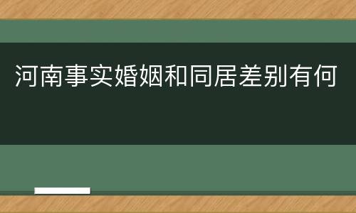 河南事实婚姻和同居差别有何