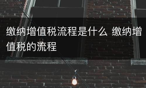 缴纳增值税流程是什么 缴纳增值税的流程