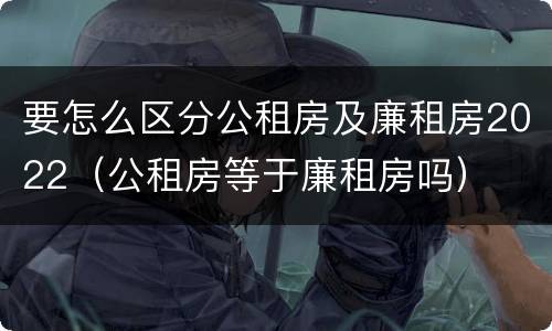 要怎么区分公租房及廉租房2022（公租房等于廉租房吗）