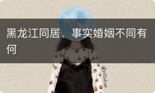 黑龙江同居、事实婚姻不同有何