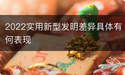 2022实用新型发明差异具体有何表现