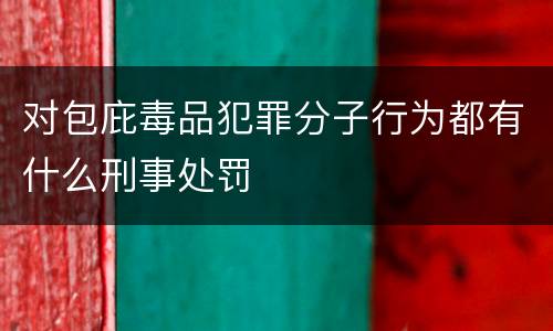 对包庇毒品犯罪分子行为都有什么刑事处罚