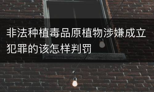 非法种植毒品原植物涉嫌成立犯罪的该怎样判罚