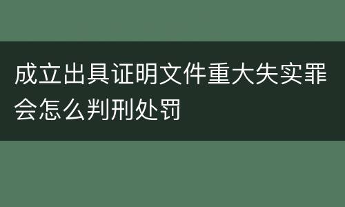 成立出具证明文件重大失实罪会怎么判刑处罚