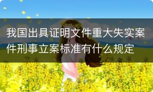 我国出具证明文件重大失实案件刑事立案标准有什么规定