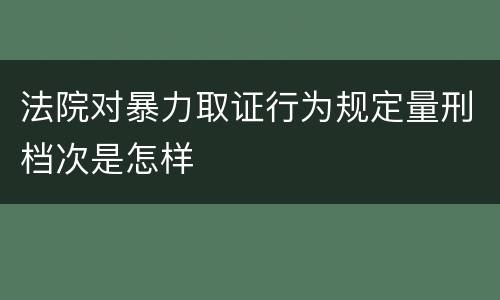 法院对暴力取证行为规定量刑档次是怎样