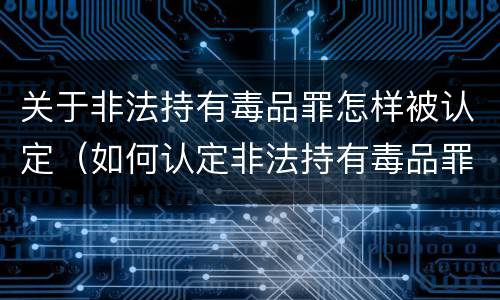 关于非法持有毒品罪怎样被认定（如何认定非法持有毒品罪）
