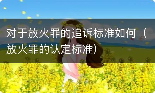 对于放火罪的追诉标准如何（放火罪的认定标准）