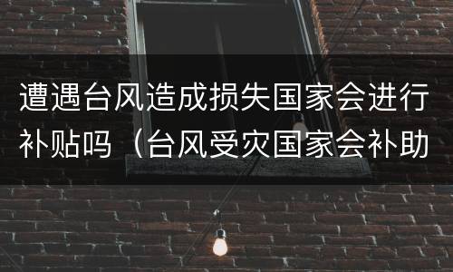 遭遇台风造成损失国家会进行补贴吗（台风受灾国家会补助吗）