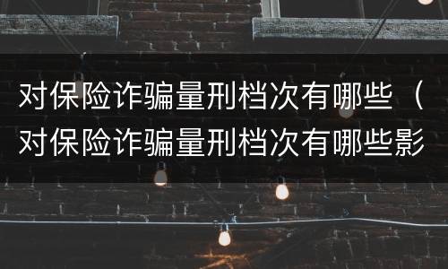 对保险诈骗量刑档次有哪些（对保险诈骗量刑档次有哪些影响）