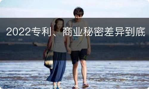 2022专利、商业秘密差异到底