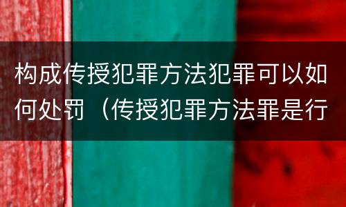 构成传授犯罪方法犯罪可以如何处罚（传授犯罪方法罪是行为犯吗）