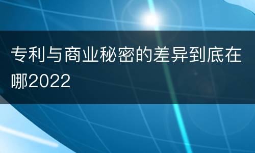 专利与商业秘密的差异到底在哪2022