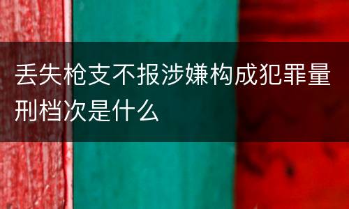 丢失枪支不报涉嫌构成犯罪量刑档次是什么