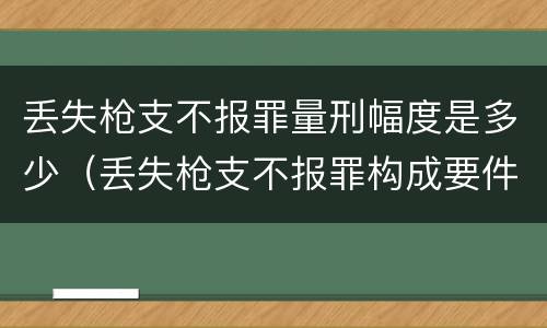 丢失枪支不报罪量刑幅度是多少（丢失枪支不报罪构成要件）