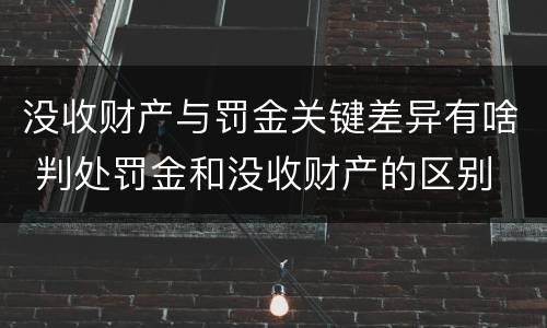 没收财产与罚金关键差异有啥 判处罚金和没收财产的区别