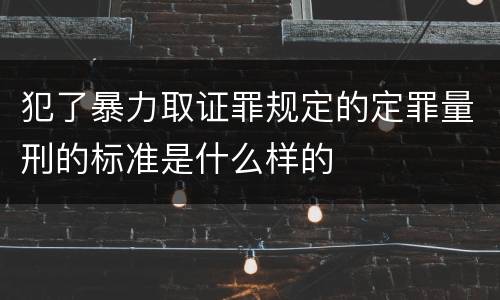 犯了暴力取证罪规定的定罪量刑的标准是什么样的