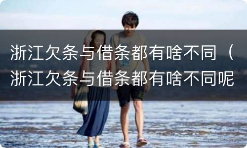 浙江欠条与借条都有啥不同（浙江欠条与借条都有啥不同呢）