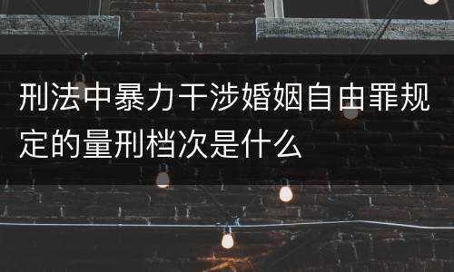 刑法中暴力干涉婚姻自由罪规定的量刑档次是什么