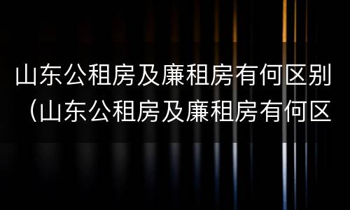 山东公租房及廉租房有何区别（山东公租房及廉租房有何区别呢）