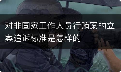 对非国家工作人员行贿案的立案追诉标准是怎样的